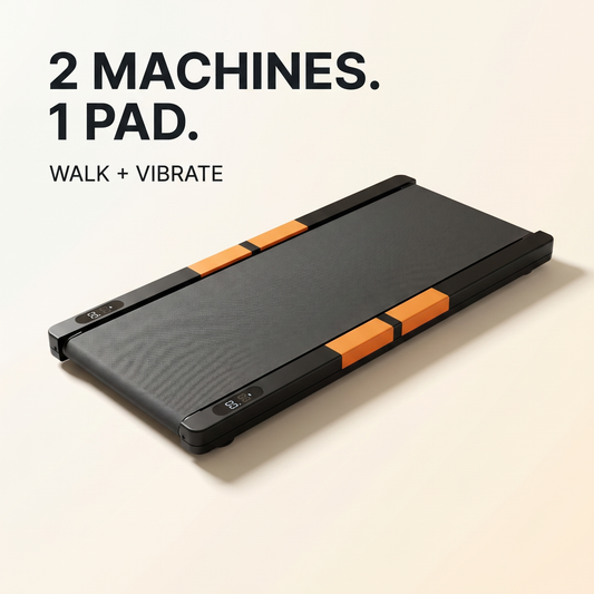 2-in-1 Walking Pad + Vibration Plate — 10K Steps + Lymphatic Flow at Home